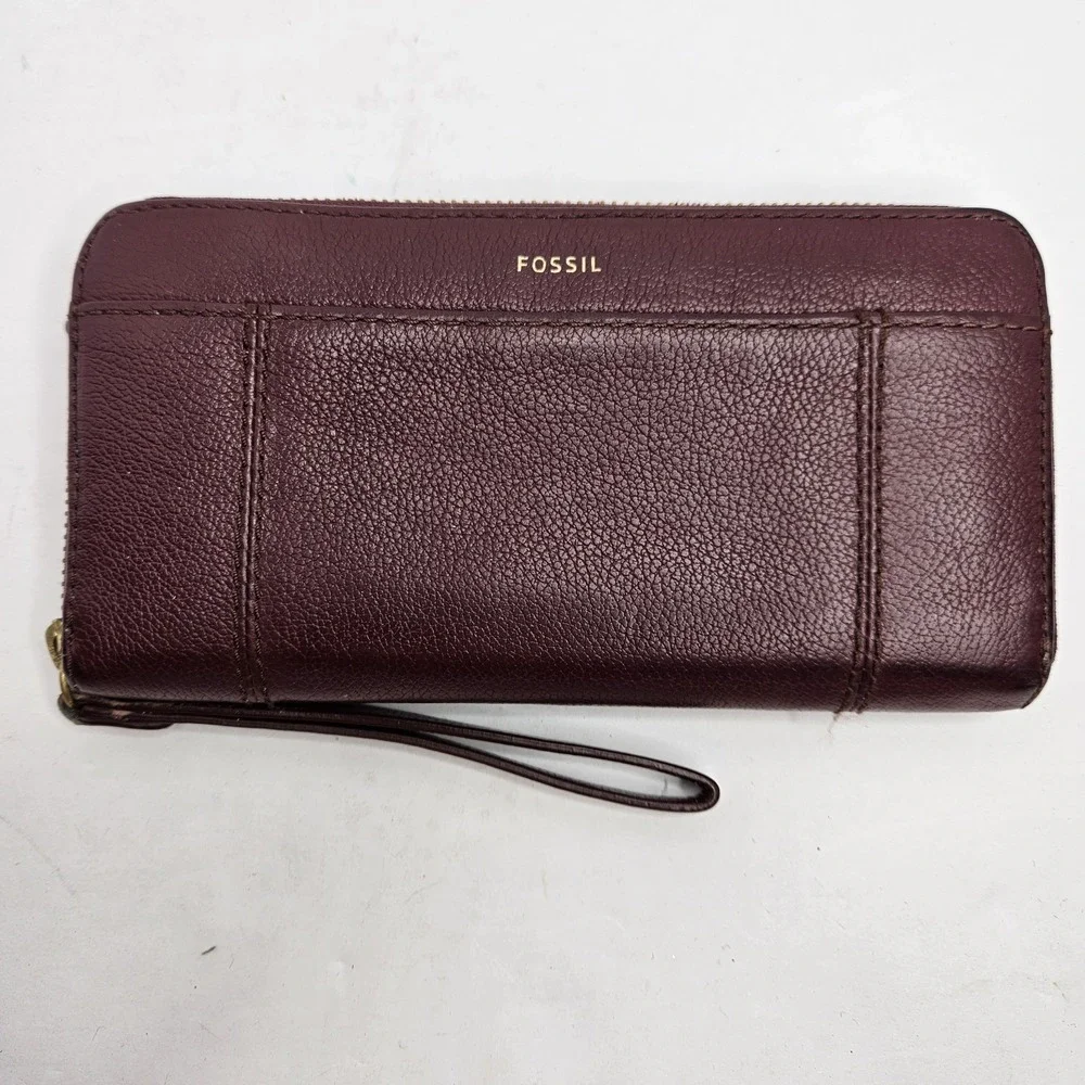 Fossil Wristlet Wallet Burgundy 8
